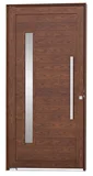 Porta Pivotante e Visor Alumínio Cerejeira Esquerda 216x100x8cm Alumifort