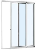 Porta de Correr Vidro Inteiriço Alumínio Branco 2 Folhas Esquerda 216x160x8,7cm Alumifort