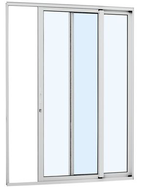 Porta de Correr Vidro Inteirio Alumnio 2 Folhas Direita 216x160x8,7cm Alumifort