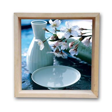 Quadro Moldura Cofre Pires Flor 20x20cm