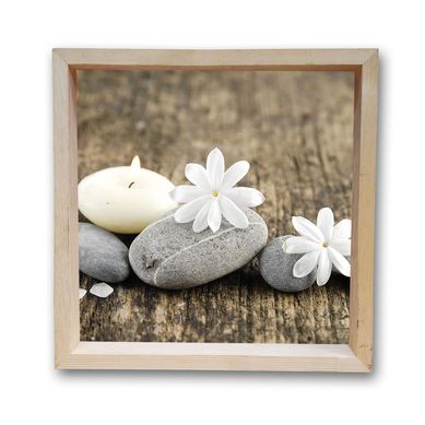 Quadro Moldura Cofre Pedras Zen 30x30cm