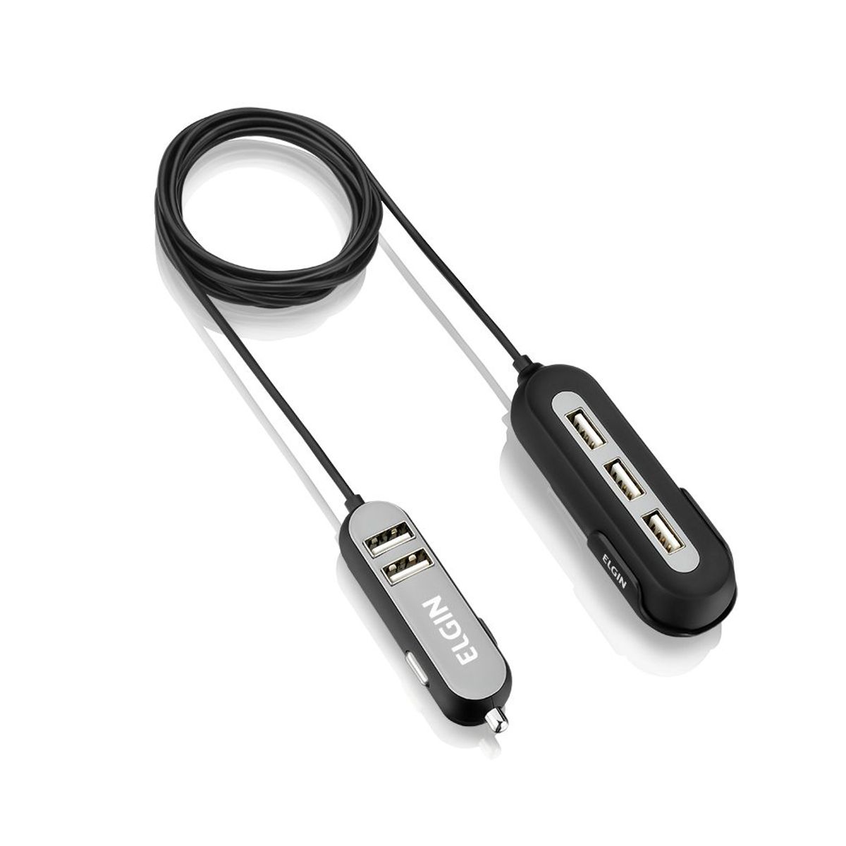 Carregador Veicular USB com 5 Saídas 18x9x2,3cm, marca Elgin - Foto Principal
