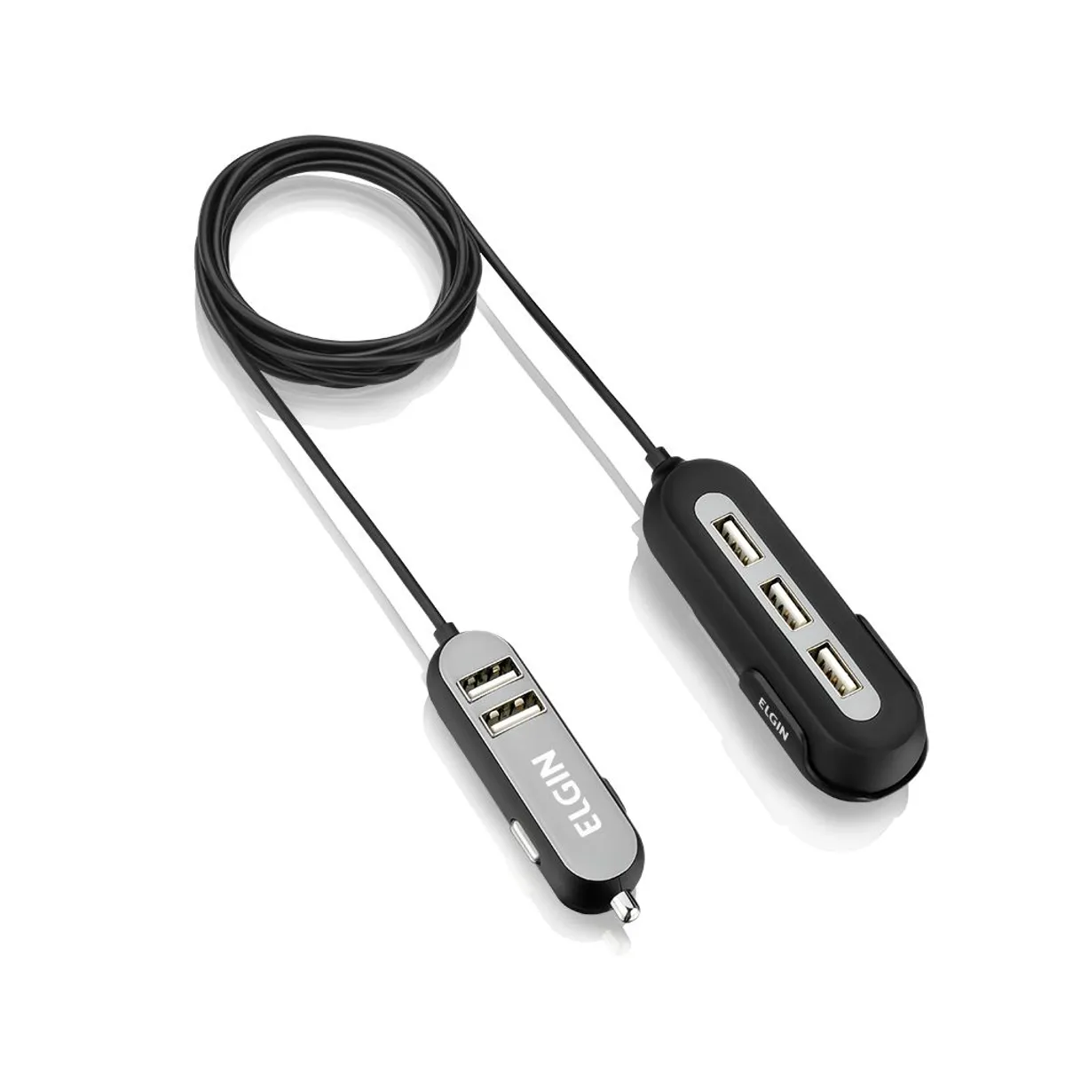 Carregador Veicular USB com 5 Saídas 18x9x2,3cm, marca Elgin - Foto Principal