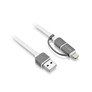 Cabo 2 em 1 Apple MFI e Micro USB Flat 1m