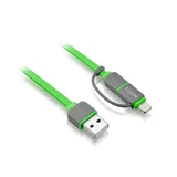 Cabo 2 em 1 Apple MFI e Micro USB Flat 1m