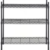 Estante de Metal com 3 Prateleiras 93x36x14cm Preto