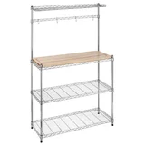 Estante de Metal com 3 Prateleiras 140x92x35cm Prata