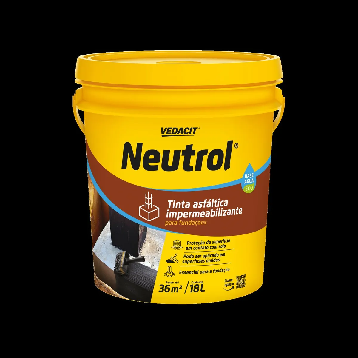 Pintura Asfáltica Neutrol Água Balde 18 Litros, marca Vedacit - Foto Principal