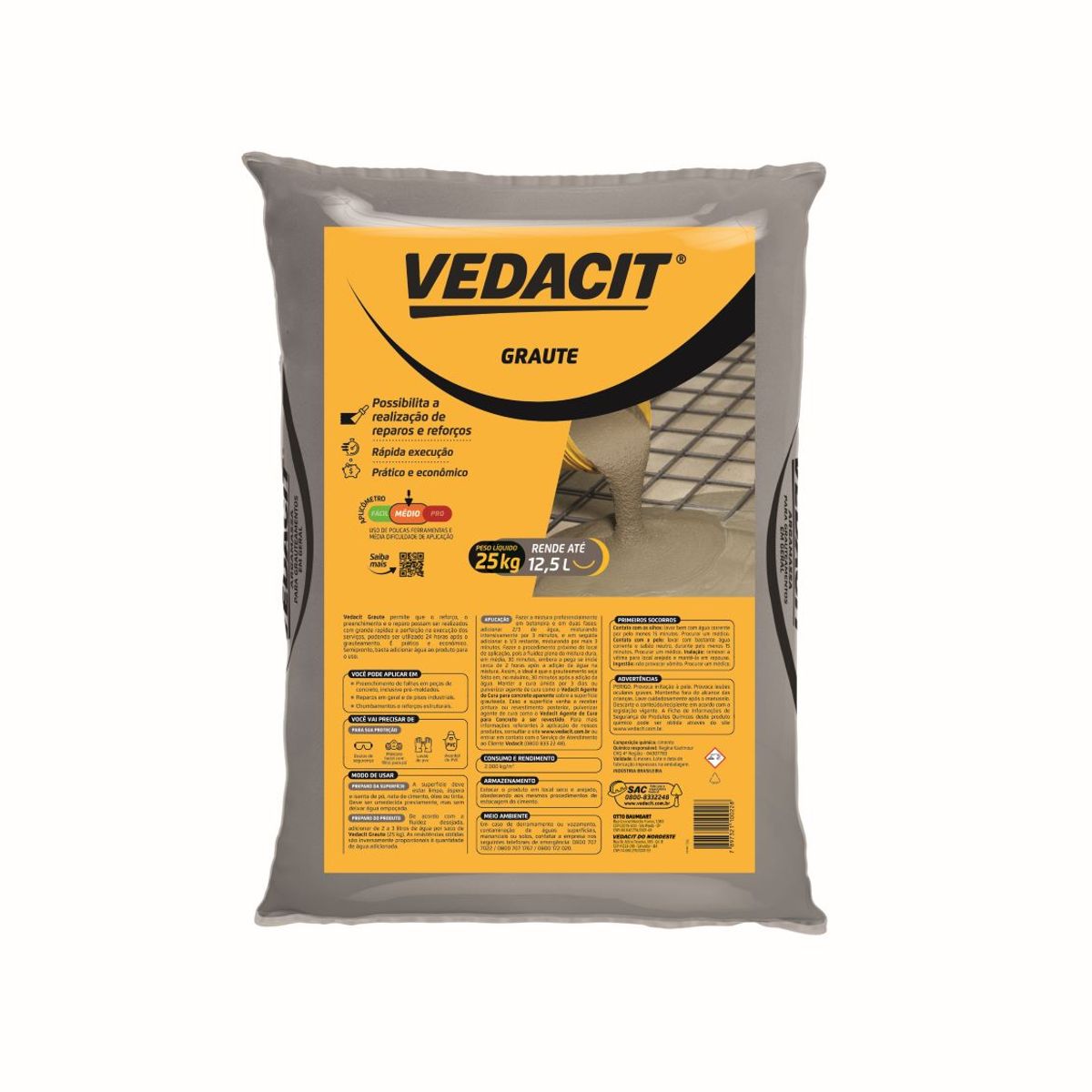 Vedacit Graute Monocomponente Saco 25kg Vedacit, marca Vedacit - Foto 2