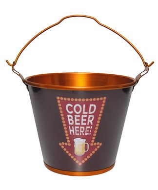 Balde para Gelo Cold Beer Here 20,5x25x25cm 5 Litros Vermelho