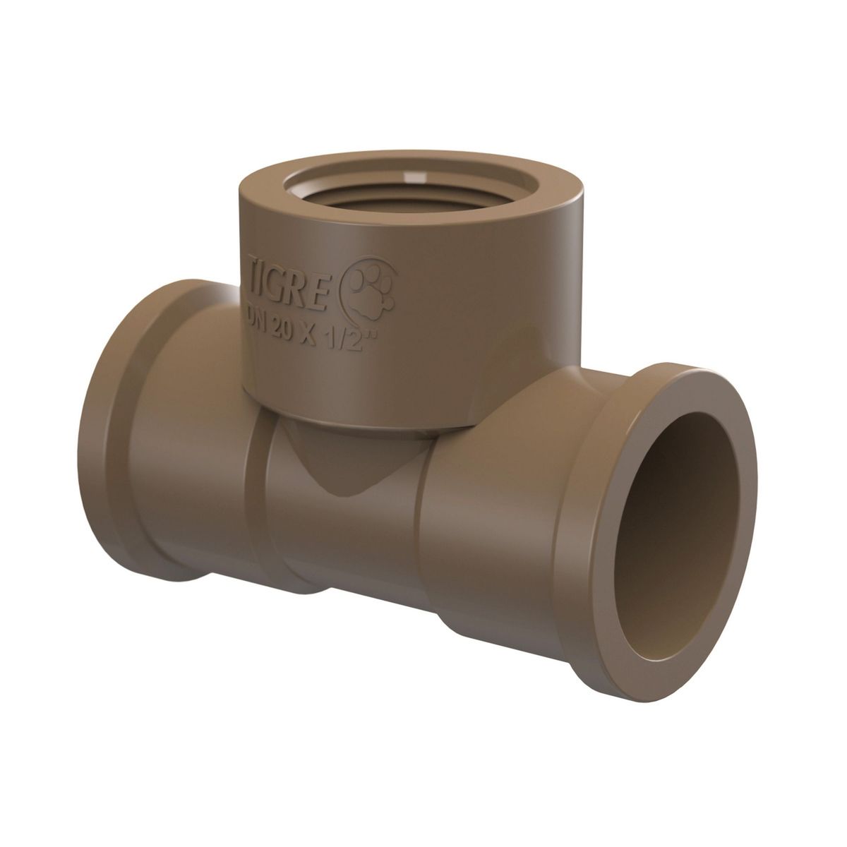 Te Soldavel / Roscável Água Fria marrom 20mmx1/2", marca Tigre - Foto Principal