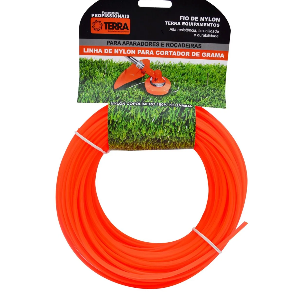 Fio Nylon Para Roçadeira 3,0 Mm Quadrado Terra Equipamento, marca Terra - Foto Principal