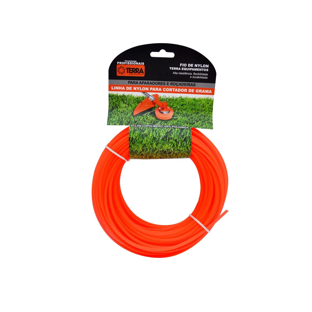 Fio Nylon Para Roçadeira 3,0 Mm Quadrado Terra Equipamento, marca Terra - Foto Principal