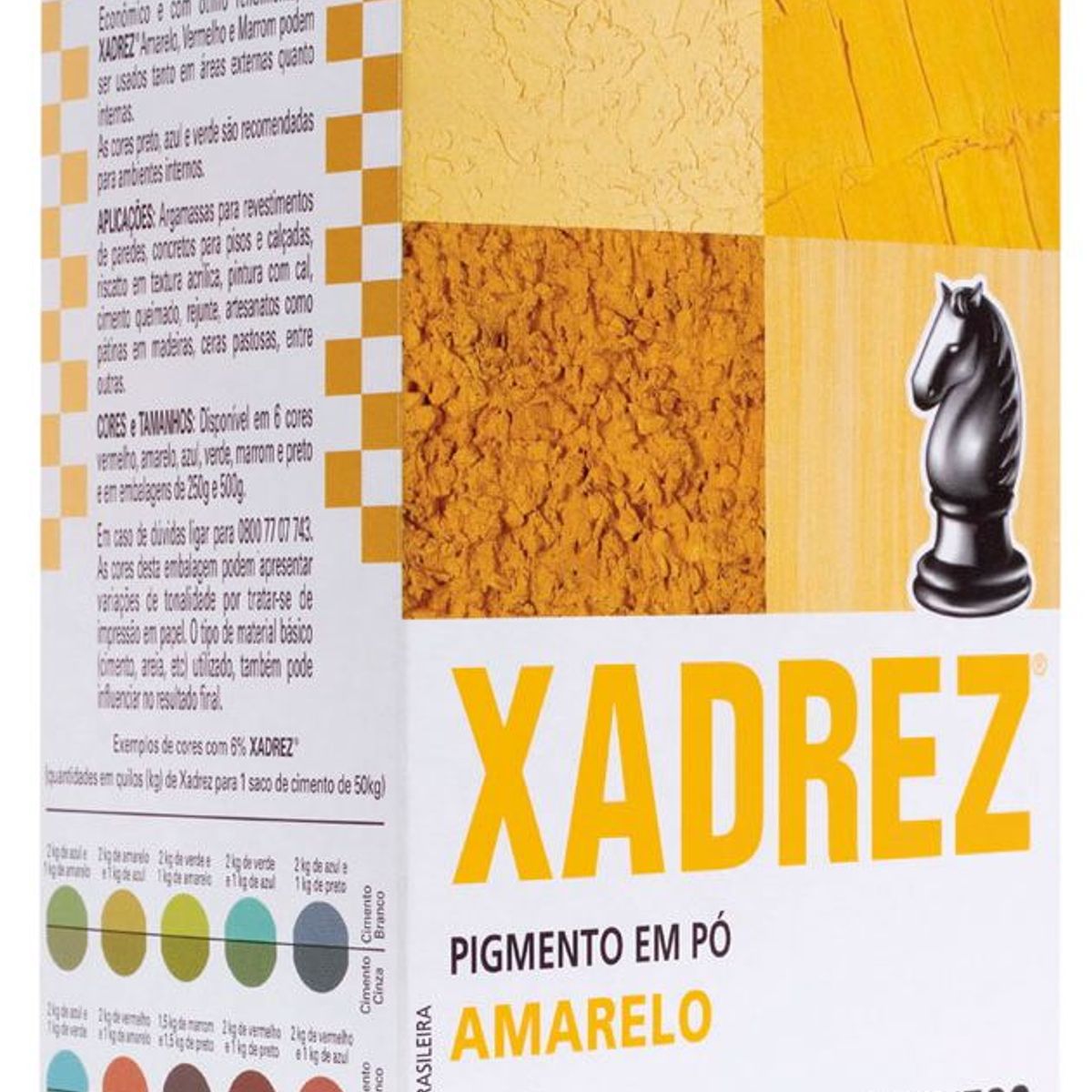 Tinta para Piso Amarela Pigmento em Pó Xadrez 250g Lanxess, marca Lanxess - Foto Principal