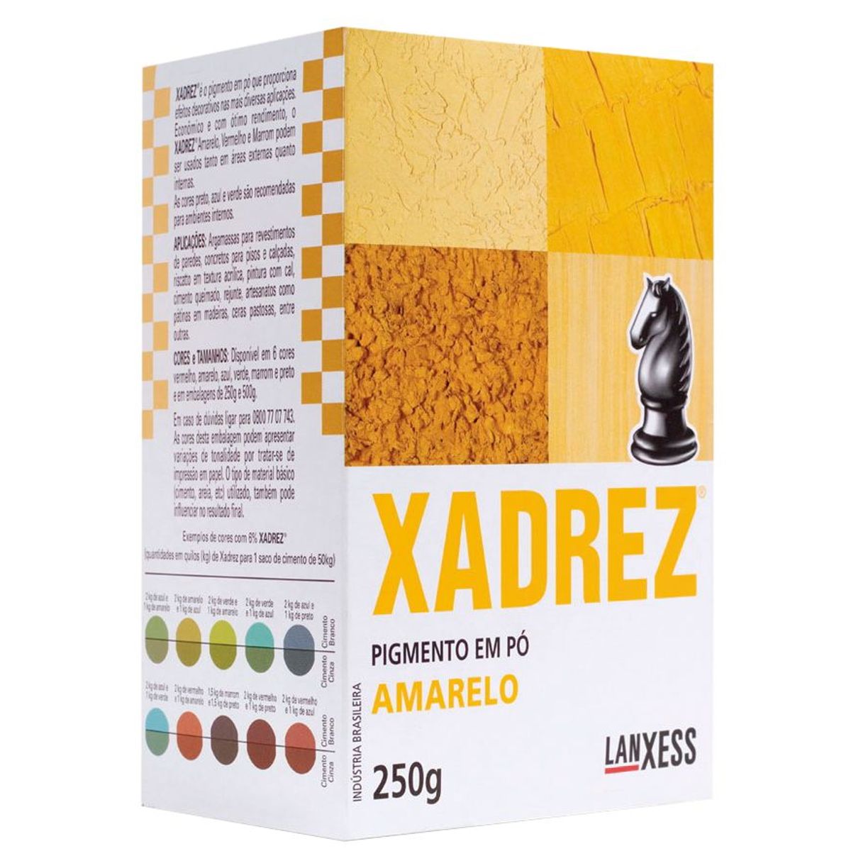 Tinta para Piso Amarela Pigmento em Pó Xadrez 250g Lanxess, marca Lanxess - Foto Principal