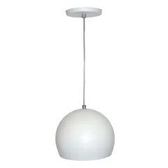 Pendente Branco Bolinha Grande 1 Lâmpada Bivolt