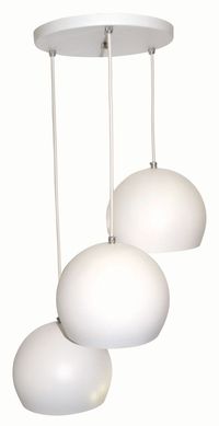 Pendente Branco Bolinha Grande 3 Lmpadas Bivolt