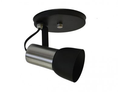 Spot 1017 1 Lmpada Bivolt Preto Escovado