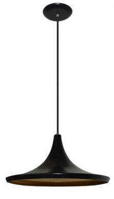 Pendente Preto e Dourado Estilo Tom Dixon Chapu Chins Bivolt