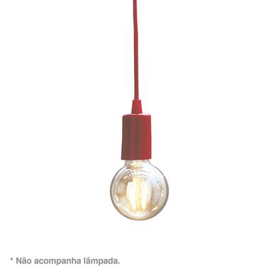 Pendente Orbital 6x15cm Bivolt Vermelho