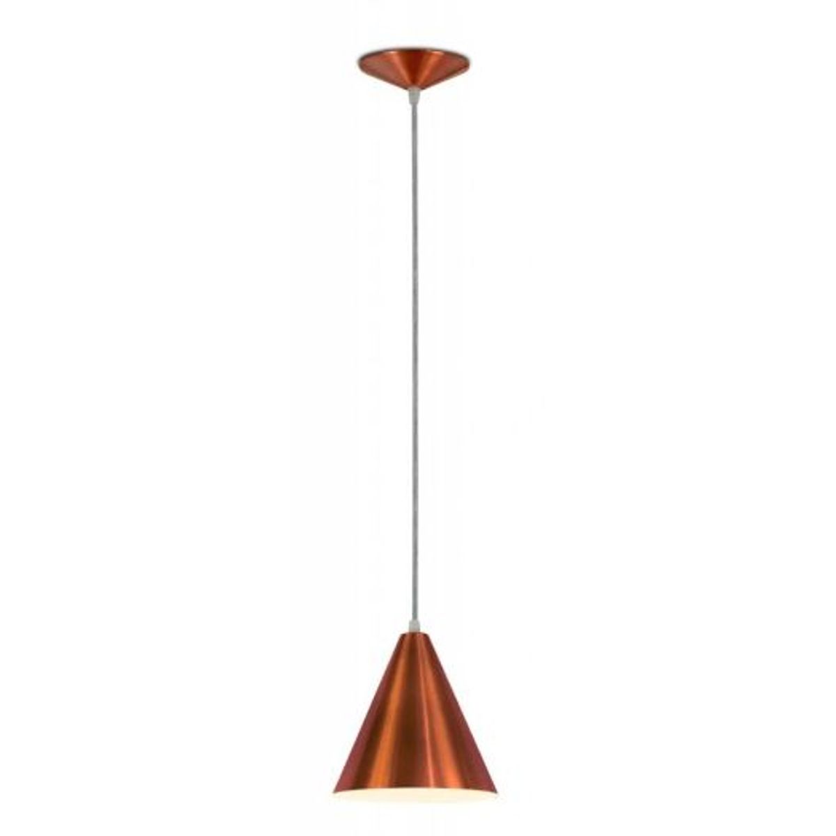 Pendente Cone Pequeno de Alumínio Bivolt Cobre, marca Nacional Iluminação - Foto Principal