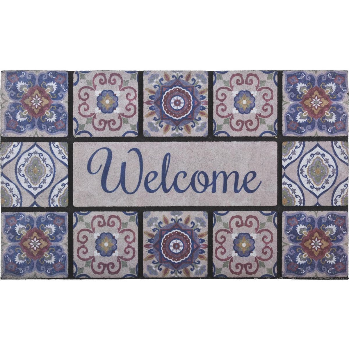 Capacho Mosaicos 45x75cm Colorido, marca Just Home Collection - Foto Principal