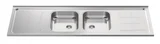 Pia de Inox com Cuba Dupla Bali 2000x560cm Aço