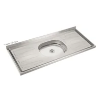 Pia de Aço Inox com Cuba N3 120x53cm Prata GhelPlus