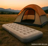 Colchão Inflável Solteiro 185x76x22cm Cinza