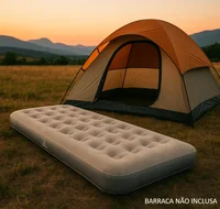 Colchão Inflável Solteiro 185x76x22cm Cinza
