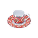 Conjunto com 6 Xicaras de Café com Pires Mosaico 90ml Estampado