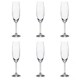 Kit com 6 Taças de Cristais para Champagne 220ml Transparente