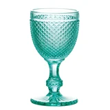 Taça de Vidro para Água Bico de Jaca 255ml Turquesa
