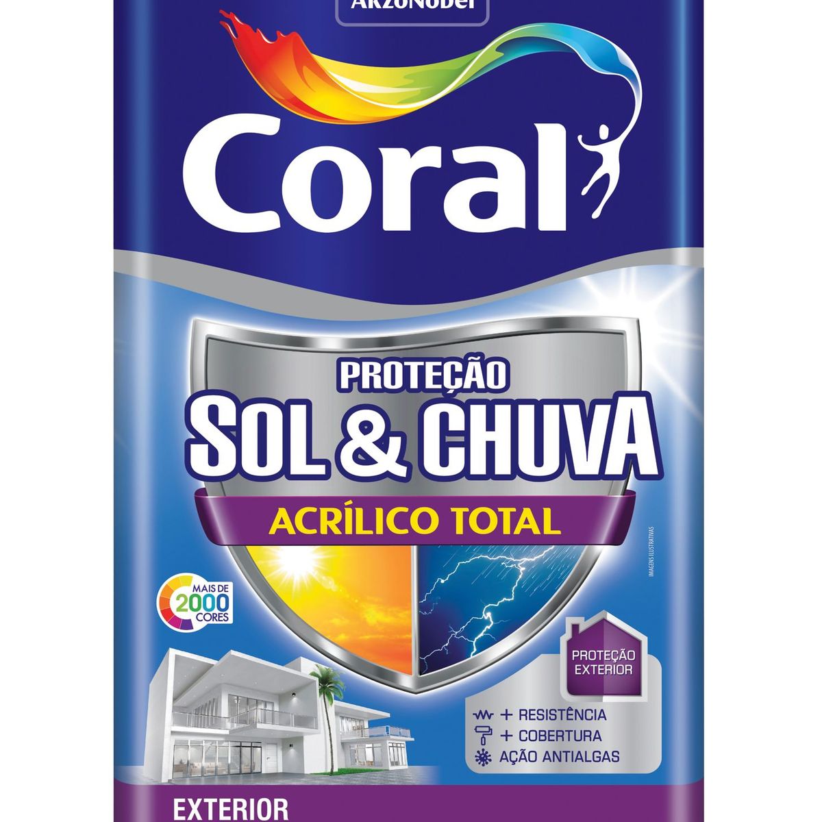 Tinta Fosco Sol e Chuva 18L Branco, marca Coral - Foto Principal