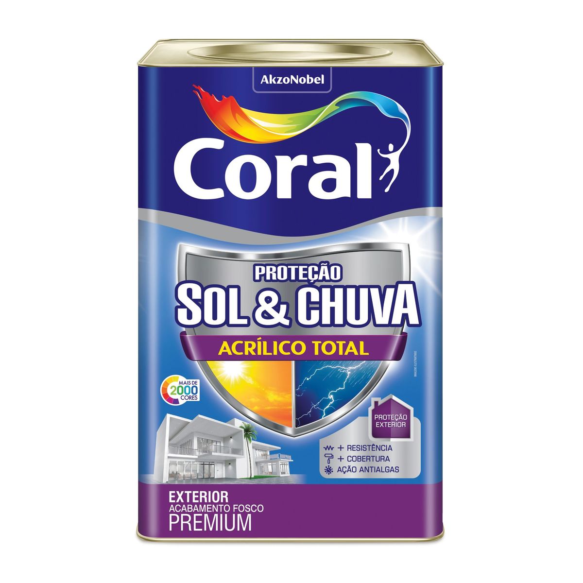 Tinta Fosco Sol e Chuva 18L Branco, marca Coral - Foto Principal