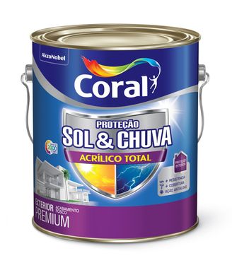 Tinta Acrlica Proteo Sol & Chuva Total Fosco Branco 3.6L Coral