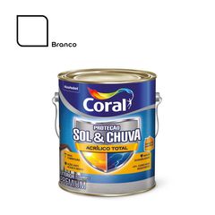 Tinta Acrílica Proteção Sol & Chuva Total Fosco Branco 3.6L Coral