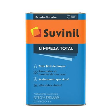 Tinta Fosco Exterior e Interior Limpeza Total 18L Branco