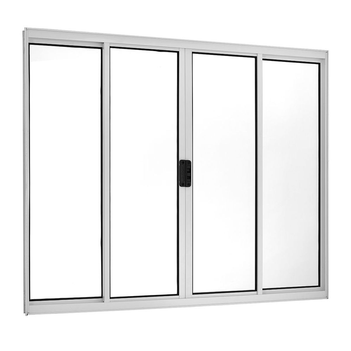 Janela de Correr Alumínio Branco 4 Folhas Central 120x200x5cm Ecosul, marca Esquadrisul - Foto Principal
