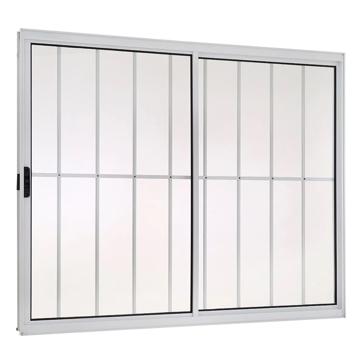 Janela de Correr Alumínio Branco 2 Folhas Com Grade Esquerda 120x120x8cm Ecosul, marca Esquadrisul - Foto Principal