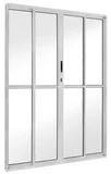 Porta de Correr Alumínio Branco 4 Folhas Central 210x150x11,5cm Ecosul