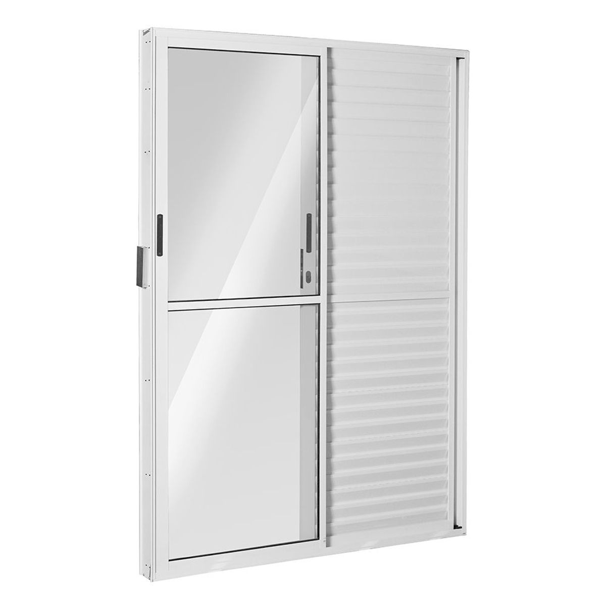Porta Balcão Veneziana de Correr Alumínio Branco 3 Folhas Móveis 210x120x11,5cm Fortsul Esquadrisul, marca Esquadrisul - Foto Principal