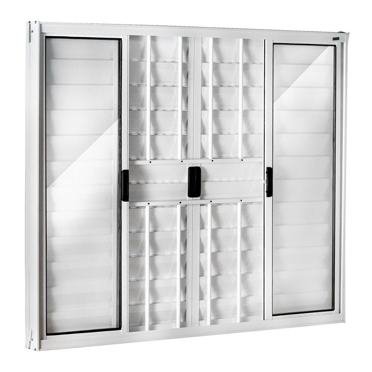 Janela Veneziana Alumínio Branco 6 Folhas Com Grade Central 100x120x8cm Ecosul, marca Esquadrisul - Foto Principal