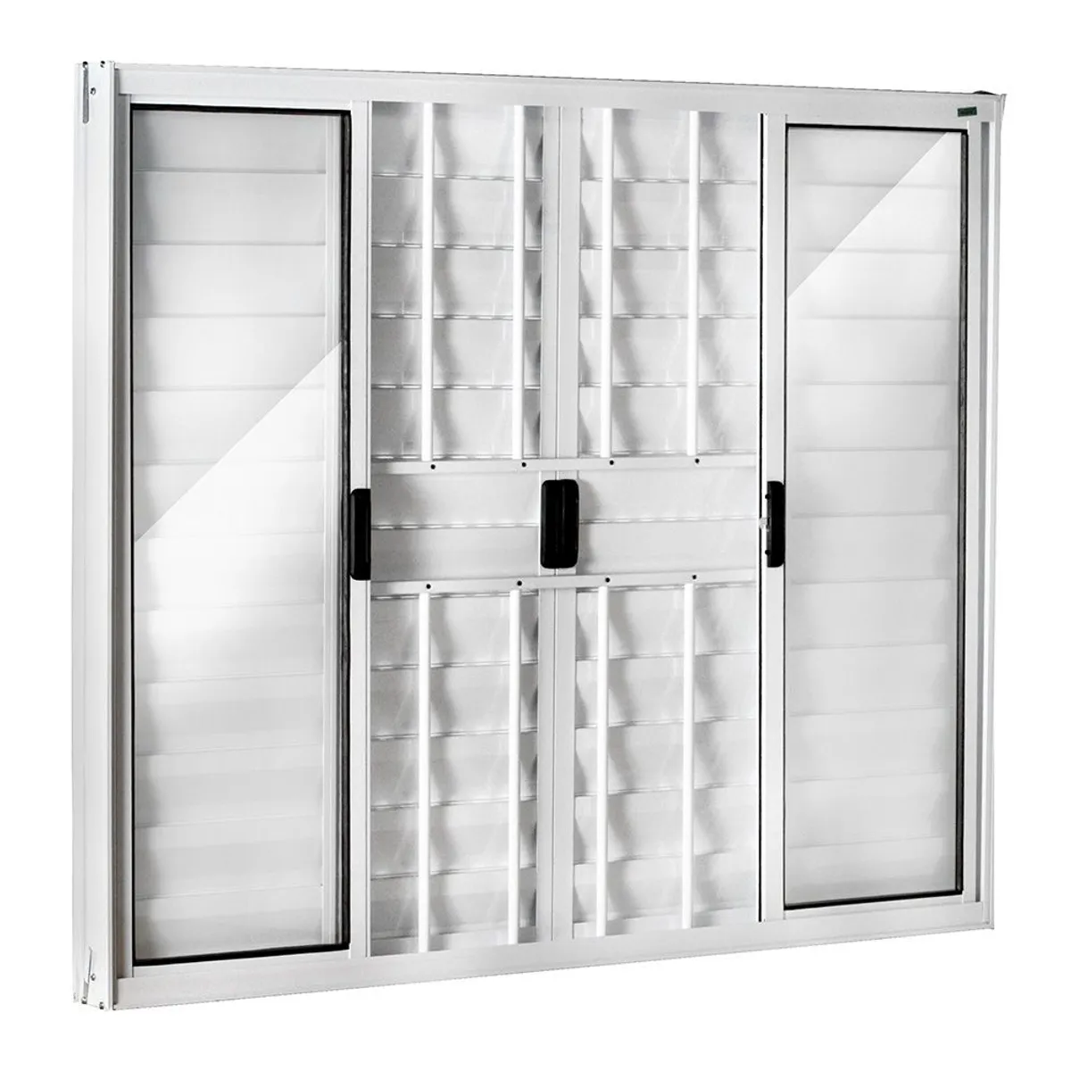 Janela Veneziana Alumínio Branco 6 Folhas Com Grade Central 100x120x8cm Ecosul, marca Esquadrisul - Foto Principal
