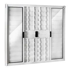 Janela Veneziana Alumínio Branco 6 Folhas Com Grade Central 100x120x8cm Ecosul