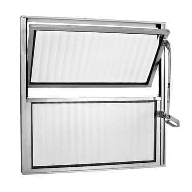 Janela Basculante 2 Basculante Alumnio Brilhante 60x60x2,5cm Ecosul