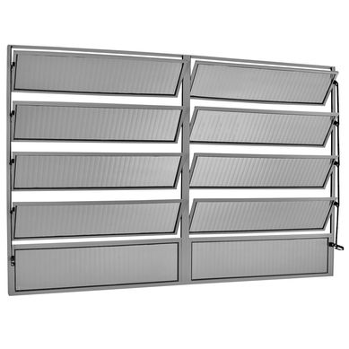 Janela Basculante 8 Basc Alum�nio Brilhante 100x150x2,5cm Ecosul
