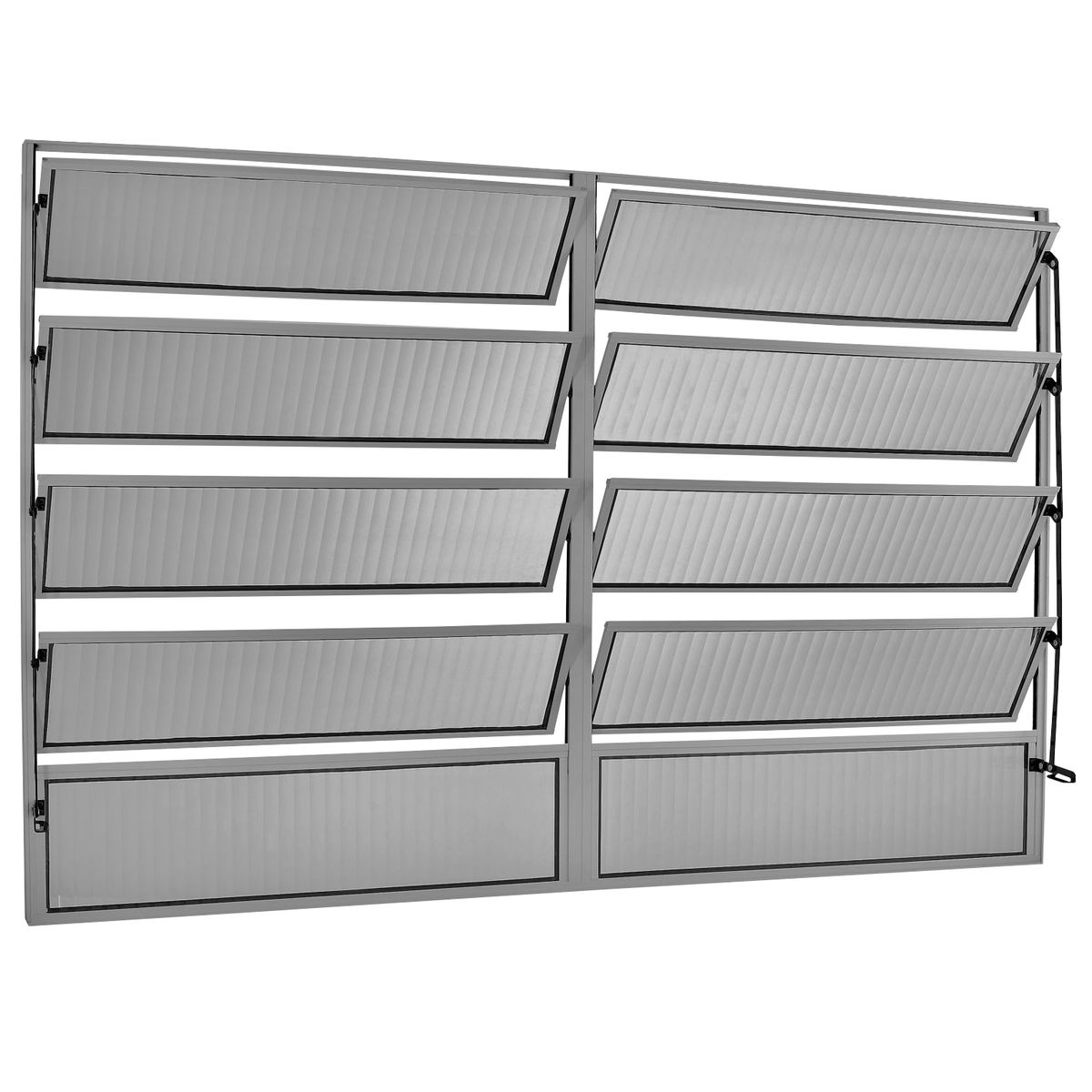 Janela Basculante 8 Basc Alumínio Brilhante 100x120x2,5cm Ecosul, marca Esquadrisul - Foto Principal
