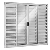 Janela Veneziana Alumínio Brilhante 6 Folhas Central 100x200x8cm Ecosul