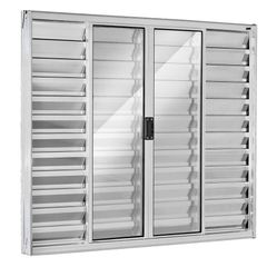 Janela Veneziana Alumínio Brilhante 6 Folhas Central 100x200x8cm Ecosul